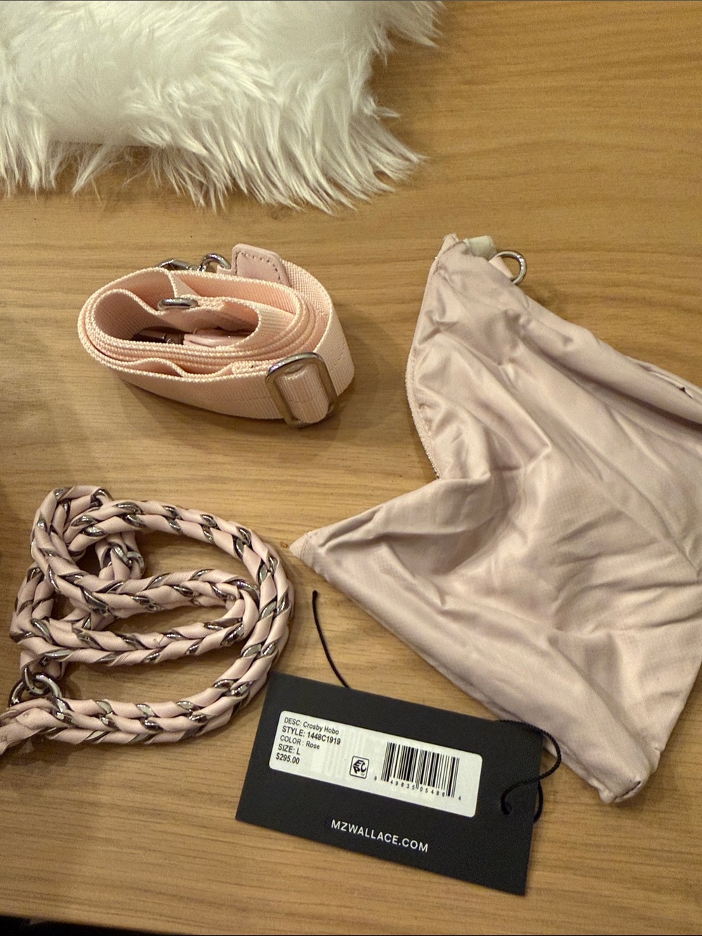 MZ Wallace Quilted Shoulder Bag in Light Blush Pink - Picture 8 of 11